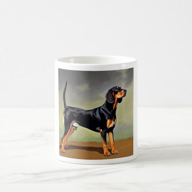 Black and Tan Coonhound Hund Kaffemugg (Center)