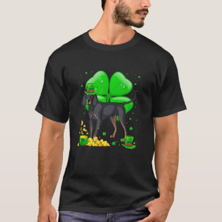 Black and Tan Coonhound Hund Lucky Charm St. Patri T Shirt