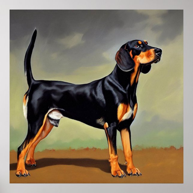 Black and Tan Coonhound Hund Poster (Framsidan)