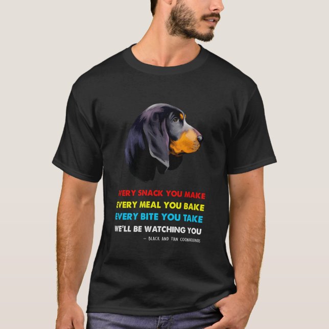 Black and Tan Coonhound Hund T Shirt (Framsida)