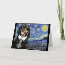 Black and Tan Coonhound in Starry Night, Parody.