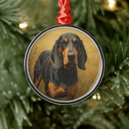 Black and Tan Coonhound Julgransprydnad Metall