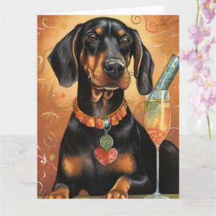 Black and Tan Coonhound Nyår Kort