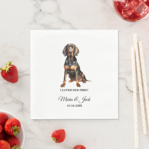 Black and Tan Coonhound Pet Cocktail Bröllop Pappersservett