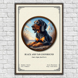 Black and Tan Coonhound Zoologisk Serie Poster