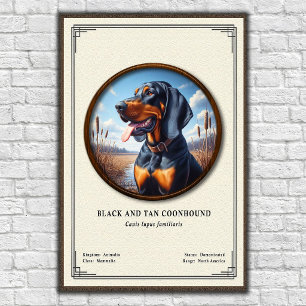 Black and Tan Coonhound Zoologisk Serie Poster