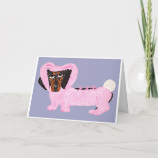 Black and Tan Dachshund Easter Bunny Card Kort