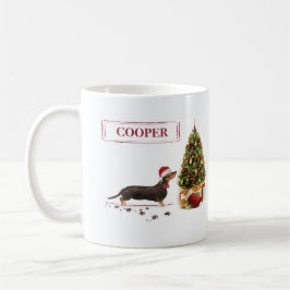 Black and Tan Dachshund Funny God Jul Hund Kaffemugg