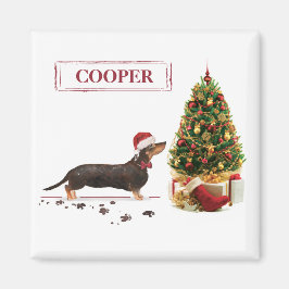 Black and Tan Dachshund Funny God Jul Hund Magnet
