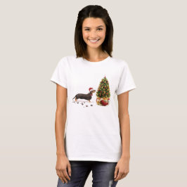 Black and Tan Dachshund Funny God Jul Hund T Shirt