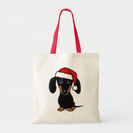Black and Tan Dachshund Santa Cute Wiener Hund Tygkasse
