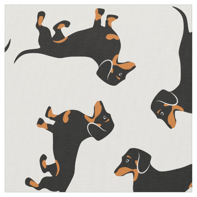 Black and Tan Dachshunds Tyg (Närbild)