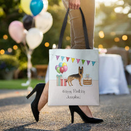 Black and Tan German Shepherd Colorful Birthday Tygkasse