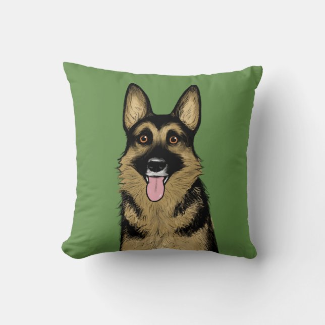 Black and Tan German Shepherd Hund | Coola Pet Art Kudde (Framsida)