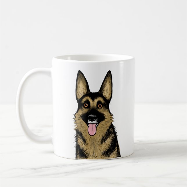 Black and Tan German Shepherd Hund Kaffemugg (Vänster)