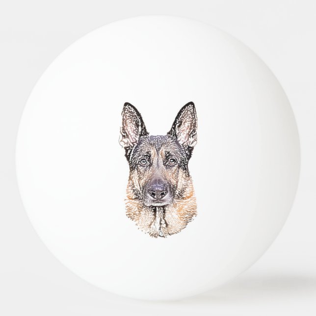 Black and Tan German Shepherd Porträtt Pingisboll (Framsidan)