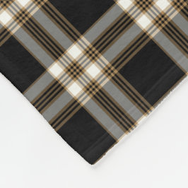 Black and Tan Irish MacGuinness Tartan Fleecefilt