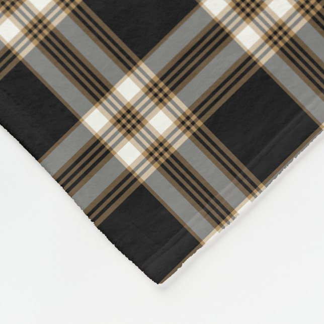 Black and Tan Irish MacGuinness Tartan Fleecefilt (Hörn)