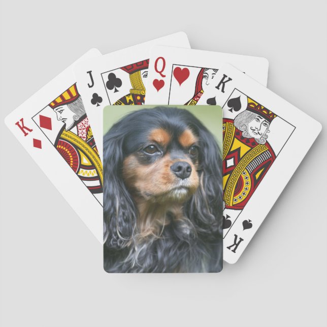 Black And Tan King Charles Spaniel Spelkort (Baksidan)