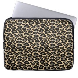 Black and Tan Leopard Print Laptop Fodral
