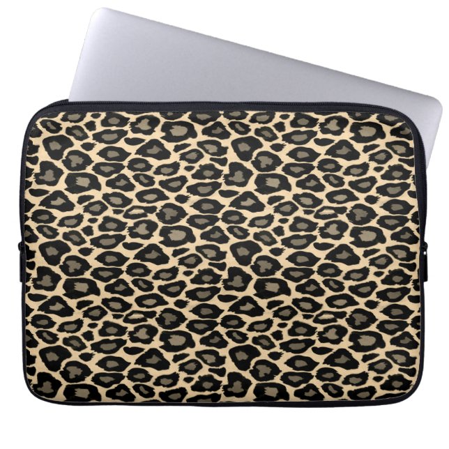 Black and Tan Leopard Print Laptop Fodral (Framsidan)
