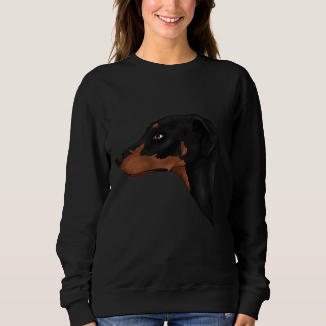 Black and Tan Natural Öron Doberman T Shirt (Framsida)
