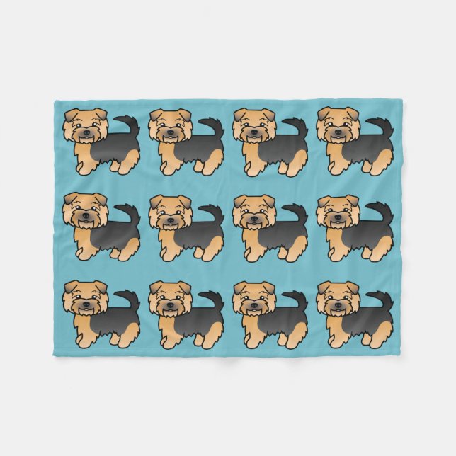 Black And Tan Norfolk Terrier Fleecefilt (Framsidan (Horisontell))