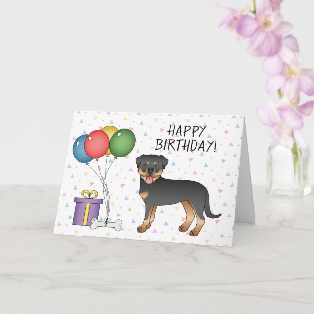 Black and Tan Rottweiler Cute Hund - Grattis på fö Kort (Orkide)