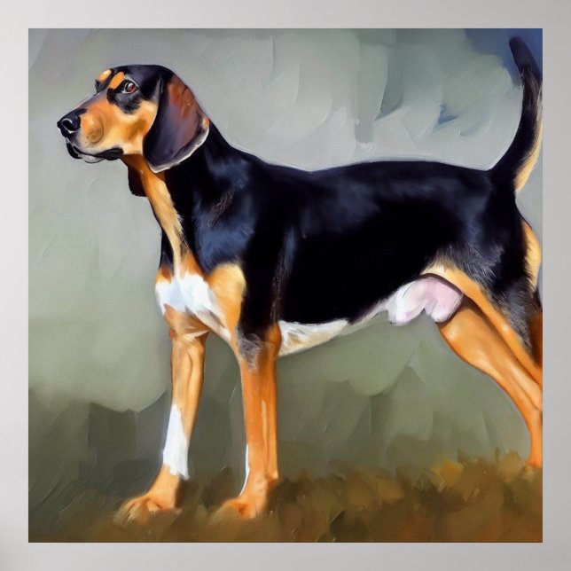 Black and Tan Virginia Foxhound Hund Poster (Framsidan)