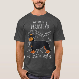Black and Tan Wirehsted Dachshund Hund Anatomy T Shirt