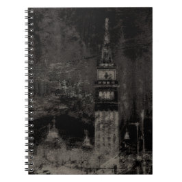 Black and Taupe Distress Skyline Venice Italien Anteckningsbok