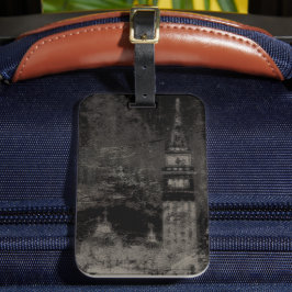 Black and Taupe Distress Skyline Venice Italien Bagagebricka