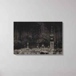 Black and Taupe Distress Skyline Venice Italien Canvastryck