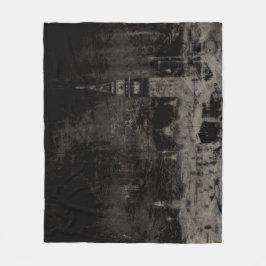 Black and Taupe Distress Skyline Venice Italien Fleecefilt