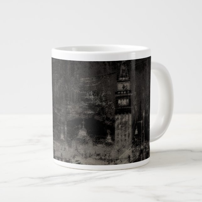 Black and Taupe Distress Skyline Venice Italien Jumbo Mugg (Framsida höger)