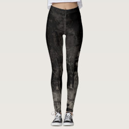 Black and Taupe Distress Skyline Venice Italien Leggings