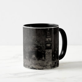Black and Taupe Distress Skyline Venice Italien Mugg