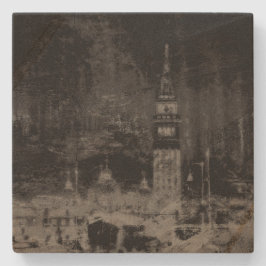 Black and Taupe Distress Skyline Venice Italien Stenunderlägg