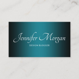 Black and Teal Elegant Ombre Visitkort