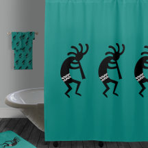 Black and Teal Kokopelli Southwest Design