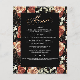 Black and Terracotta Elegant Modern Bröllop Menu Flygblad