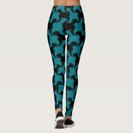 Black and Välj färg Houndstooth hundar leggings