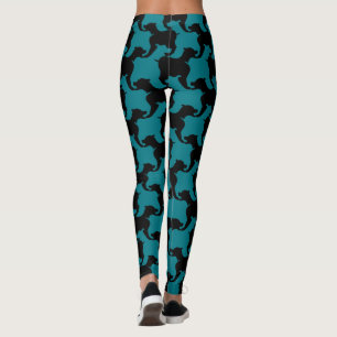 Black and Välj färg Houndstooth hundar leggings