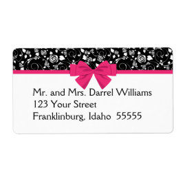 Black and Vit ros Rosa Bow Fraktsedel