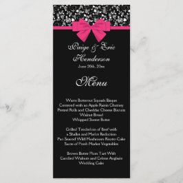 Black and Vit ros Rosa Bow Meny