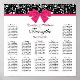 Black and Vit ros Rosa Bow Poster