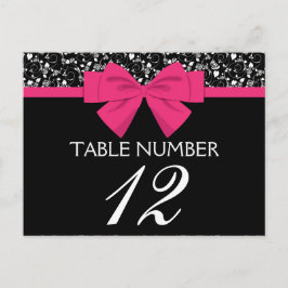 Black and Vit ros Rosa Bow Vykort