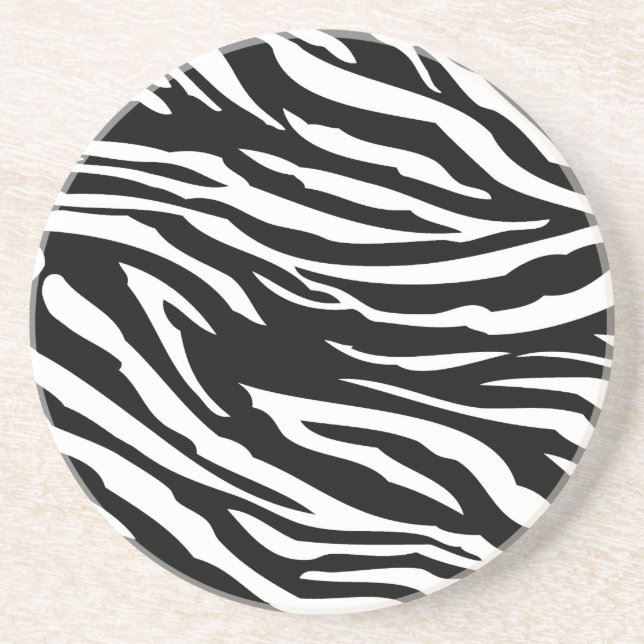 Black and Whit Zebra tryck Animal Mönster Underläg Underlägg Sandsten (Framsidan)