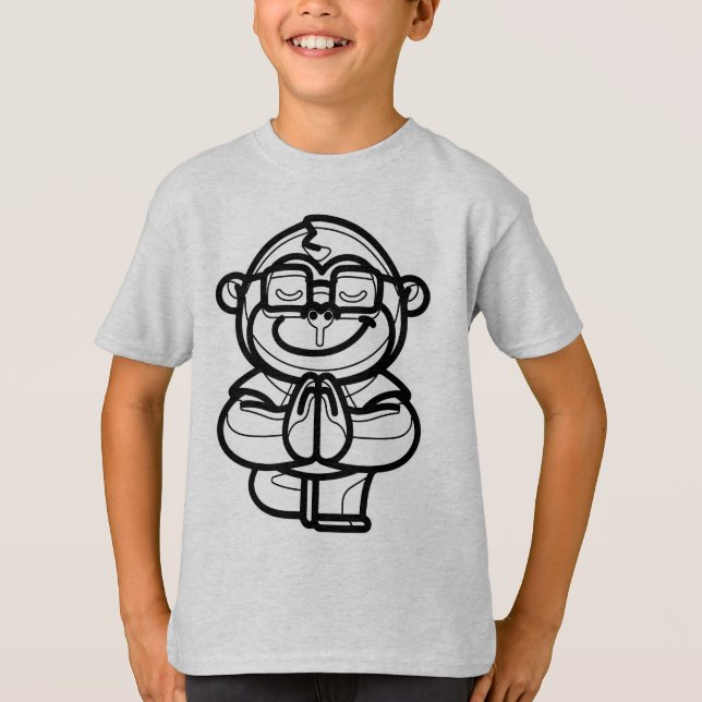 BLACK AND WHITE #03 - Orangutan, monkey, or ape T Shirt (Framsida)