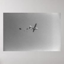 Black and White 1968 Paratroopers Jumping Flygplan